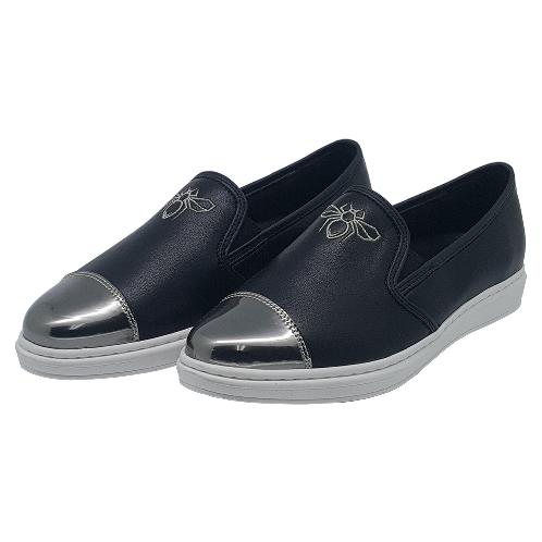 Felizzano Casual Slip-On Sneakers for Women, 879634, Black and White